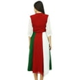 thumbnail image 3 of Bimba Womens Classic Mandarin Collar Shift TriColor Midi Summer Chic Dresses, 3 of 6