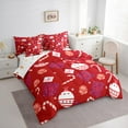thumbnail image 3 of Feelyou Kids Christmas Ball Twin Bedding Sets 7-Piece, Winter Christmas Gifts Bedding Comforter Set, Kawaii Cartoon Rose Reversible Sheet Sets, Luxury Bedroom Decor, 3 of 7