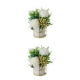thumbnail image 3 of kurtrusly Artificial Flowers With Vase Add Of Color And Style To Any Room Indoor Pinellia white 2Set, 3 of 6