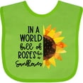 thumbnail image 3 of Inktastic Summer in a World Full of Roses Be a Sunflower Boys or Girls Baby Bib, 3 of 4