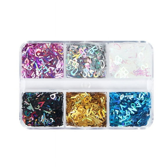 XISAOK Letter Nail Sequins Alphabet Letter DIY Nail Art Design Decor for Nails Salon