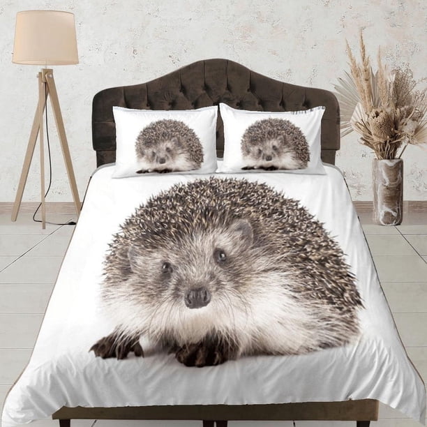 Porcupine Doona Cover Cute Bedspread Dorm Bed Set With Pillowcase, King