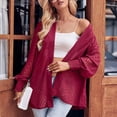 thumbnail image 7 of QUYUON Oversized Cardigan Sweaters for Women Sale Long Sleeve Cardigan Coat for Women Polyester Summer Cardigan Women Cardigan Jacket Style Q-3902 Winter Knit Sweater Outerwear Coat Wine XL, 7 of 7