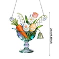 thumbnail image 3 of Easter Flower Egg Window Hanging, Stained Acrylic Suncatcher, Farm Ornament for Home Window Garden Decor, Easter Gift for Nature Lovers, 3 of 8
