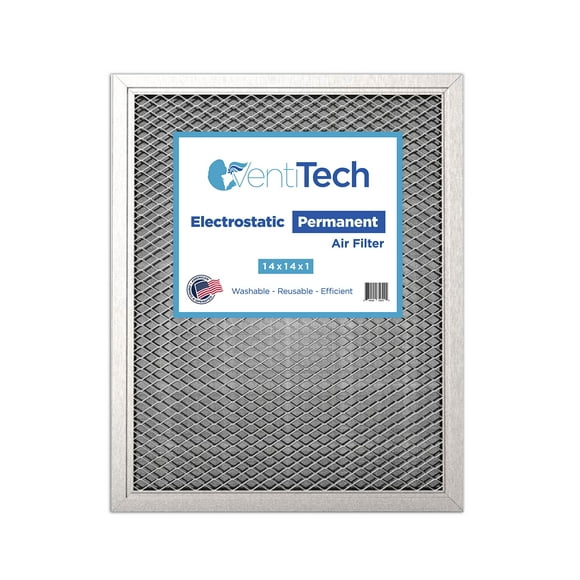 Venti Tech 14x14x1 Washable Electrostatic Air Filter. Reusable HVAC & Furnace Air Filter