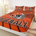 thumbnail image 3 of jejeloiu Football Sport City Bed Sheets,Orange Rugby Helmet King Sheets For Boys Teens 4 Pieces, 3 of 7