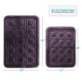thumbnail image 2 of Clara Clark Bathroom Rugs, Velvet Memory Foam Bath Mat, Ultra Soft Non Slip and Absorbent - Waffled - Set of 2 - Purple, 2 of 6