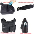 thumbnail image 4 of Bolso cruzado MHCNLL con bolsillo RFID antirrobo ligero resistente al agua mujer Negro 11.5 x 4.8 x 12, 4 of 5
