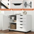 thumbnail image 7 of CONCETTA 5-Drawer Rolling File Cabinet on Wheels, Wood Printer Stand with Storage Drawers for Home Office, White, 7 of 7