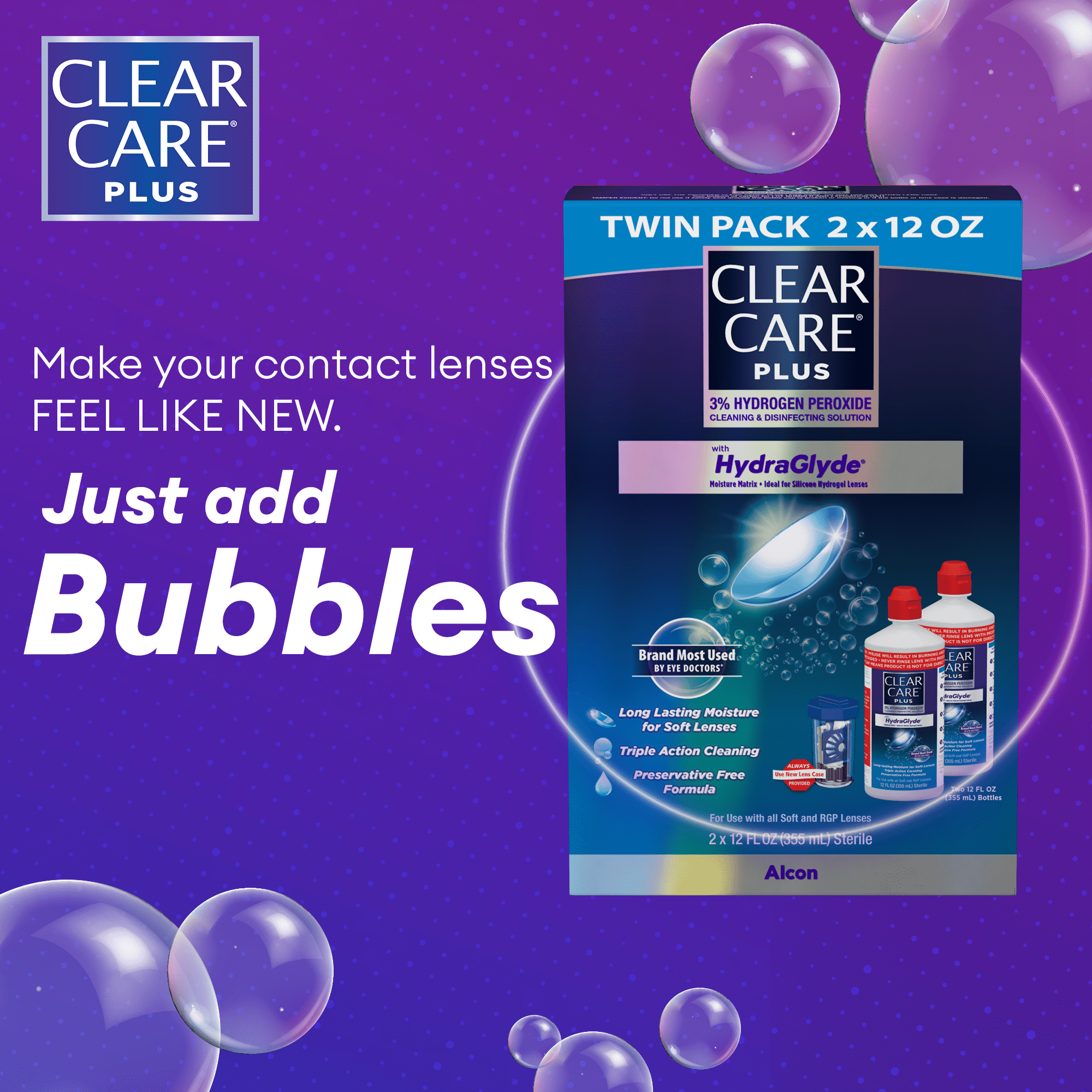Clear Care Plus Hydrogen Peroxide Contact Lens Cleaning Liquid Solution
