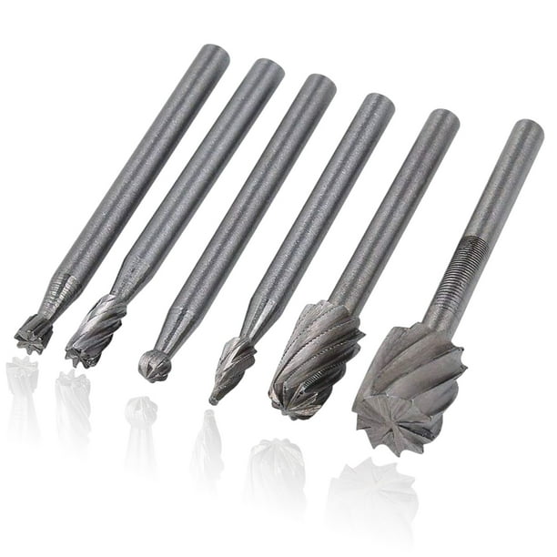 Speravity Amoladora rotativa de 6 piezas, acero de alta velocidad, grabado DIY, cabezal de molienda para carpintería, reemplazo de archivos de pulido para Artesanía plata PC 1 Speravity GJ2621-00B