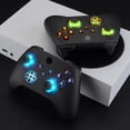 thumbnail image 3 of eXtremeRate Multi-Colors Luminated D-pad Thumbsticks Start Back Sync ABXY Buttons for Xbox Series X/S Controller, Scarlet Red Classical Symbols Buttons DTF V3 LED Kit for Xbox Core Model 1914, 3 of 7