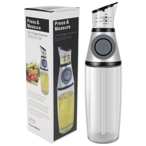 Measuring Oil Dispenser 500ML/17Oz Olive Oil Dispenser Bottle With Scale Pump