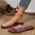 thumbnail image 3 of TKYCMSUAKI Cute Flat Slides for Womens Dressy Flat Sandals Summer Open Toe Sandals Flats Ankle Strap Comfortable Slip On Slide Sandals Fashion Shoes, 3 of 5