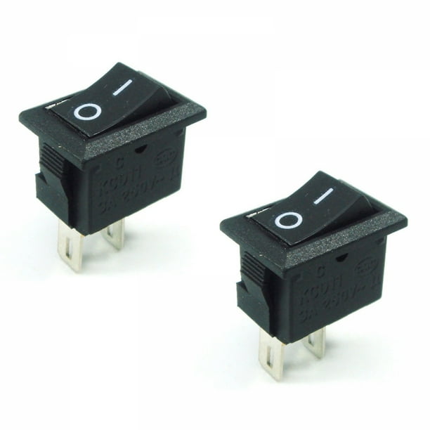 2x On Off Switch Black Rocker 10a Small 12v Dc Tension Held Auto Car Boat Truck