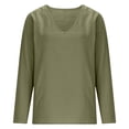 thumbnail image 6 of CONZONE Womens Summer Cotton Linen T-Shirts Long Sleeve T Shirts for Women Casual V Neck Solid Color Lightweight Tees Soft Cozy Dailywear, 6 of 6