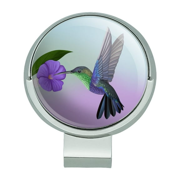 Hummingbird Crowned Woodnymph Purple Violet Golf Hat Clip With Magnetic Ball Marker