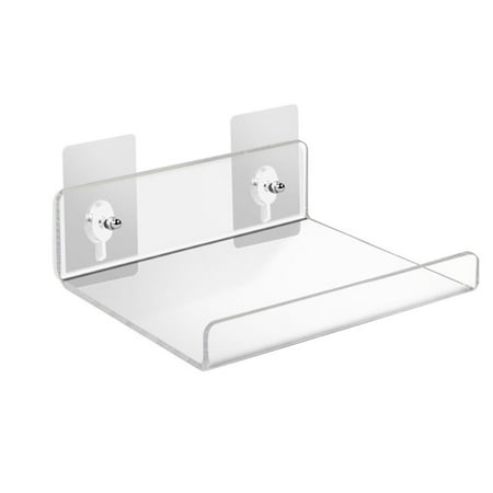

Acrylic No Punching Clear Adhesive Wall Display Rack Stick Bathroom Kitchen