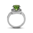 thumbnail image 3 of 3 Ct Round Cut Peridot Color Cz Stainless Steel Halo Engagement Ring Size 5, 3 of 5