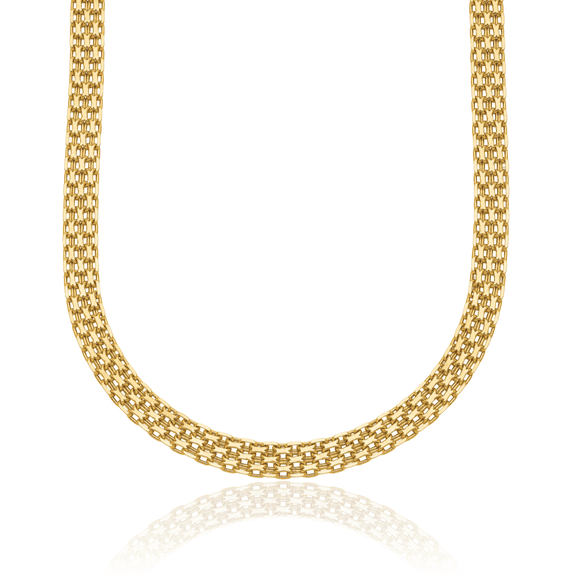 14K Solid Yellow Gold 5.1mm Bismark Chain Necklace
