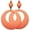 Neon Orange, variant on Large Retro Hoop 80s Costume Dangle Earrings