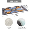 thumbnail image 3 of Haosy Blue Orange White Feather Bathroom Rugs Non Slip Absorbent Soft Plush Quick Dry Bath Mat, 39"x20", 3 of 8