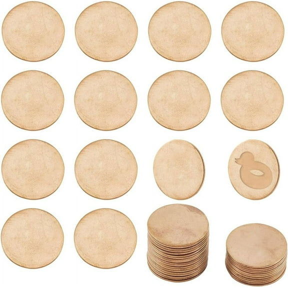 30pcs Brass Stamping Blanks 25mm(1 Inch) Circle Metal Tags Golden Solid Blank Coins Jewelry Stamping Discs Round Blanks Tag Pendants for Earring Pendant Charm Jewelry Making No Hole DIY