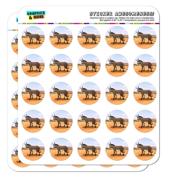 Donkey on Ranch 1" Planner Calendar Scrapbooking Crafting Opaque Stickers