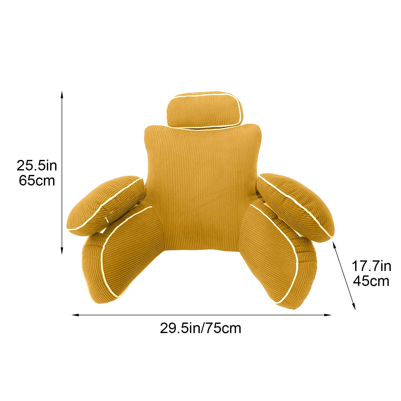 Oversized Bed Head Rest Cushion, Plush Upholstered Ergonomic Compressed Design, Full Body Back Support Pillow for bedroom, dormitory, sofa leisure and daily sitting comfort