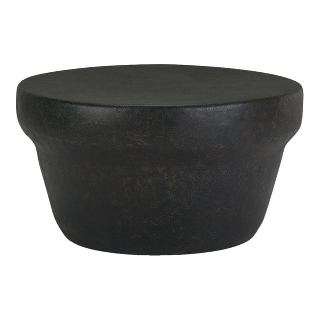Simpli Home Garvy - Coffee table - round - rustic bronze - rustic bronze base