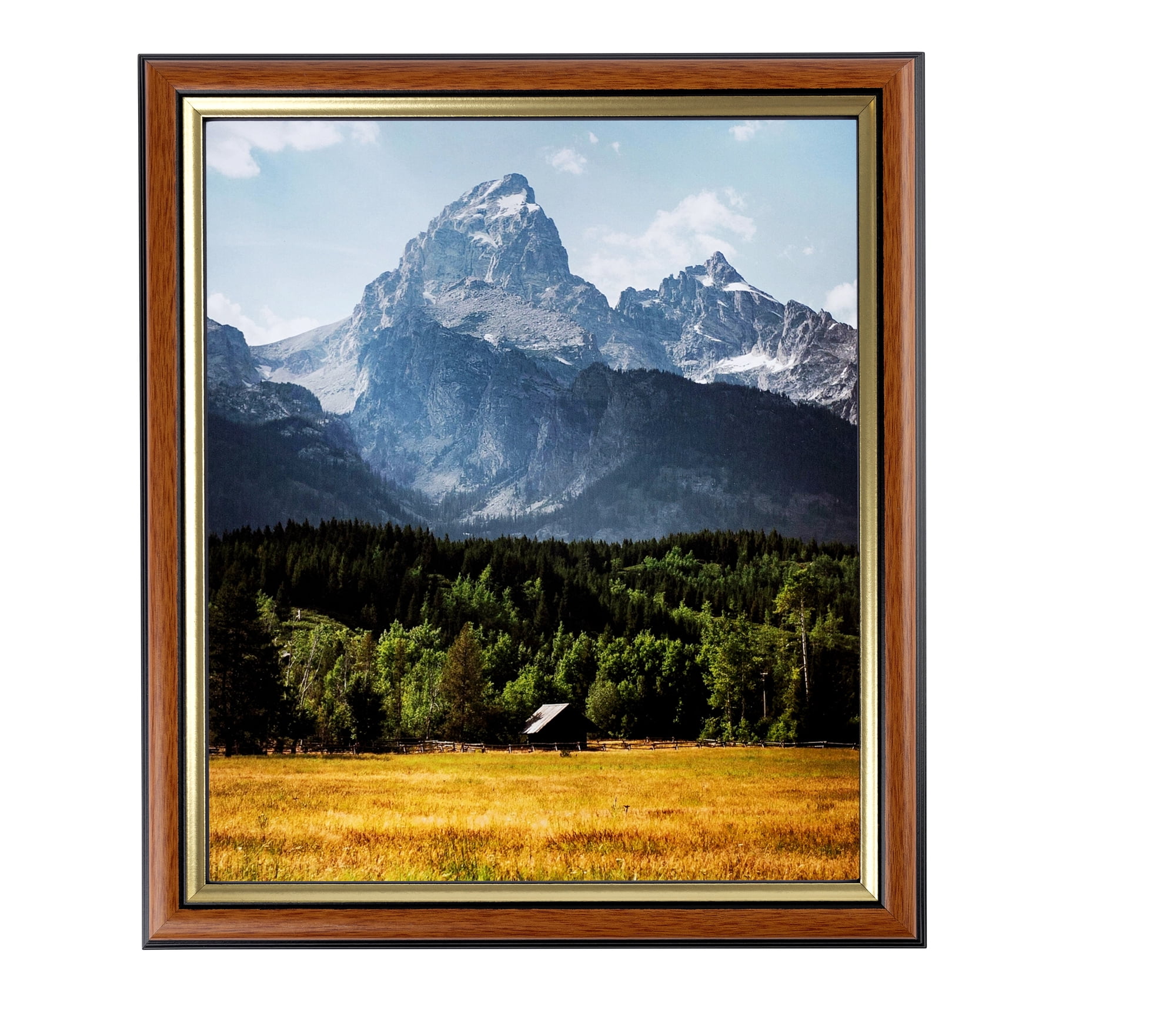 ArtToFrames 18x24 Inch Medium Tri-colored Frame Picture Frame, This Brown MDF Poster Frame is Great for Your Art or Photos, Comes with 060 Plexi Glass (4446)