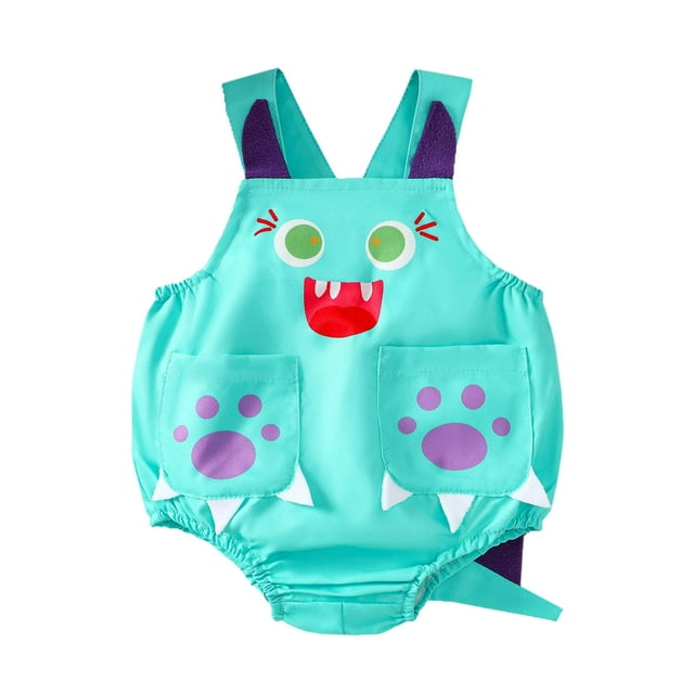Bows for Girls Cute Dinosaur Tail Sleeveless Short Climbing Sling Romper