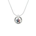 thumbnail image 2 of Delight Jewelry Silvertone Mini USA Patriotic Star Laugh Ring Charm Necklace, 18", 2 of 4