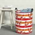 thumbnail image 6 of Rateoe Red Lobster Pattern Round Laundry Hamper Basket, Tall Hamper Basket for Blanket Storage, Nursery Clothes Hamper for Laundry in Bedroom and College Dorm-Medium, 6 of 6