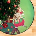 thumbnail image 5 of Coolnut Christmas Santa Claus Christmas Tree Mat Round Christmas Tree Stand Mat Decoration for Holiday Party Home Christmas Day Ornaments Floor Door, 28.3", 5 of 6