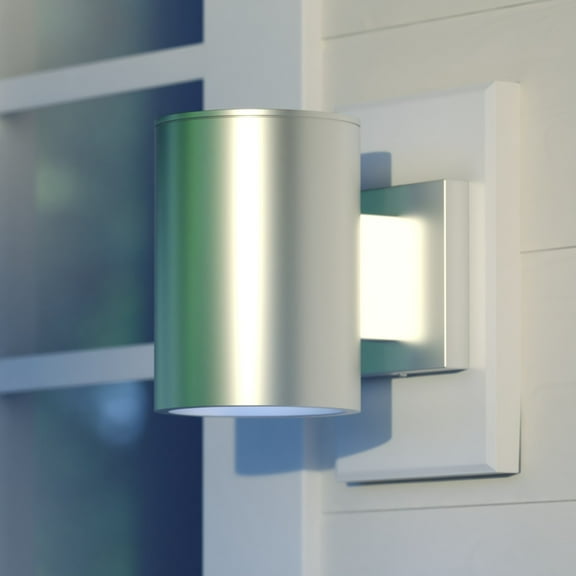 Chiasso Aluminum 1 Light Silver Dark Sky Cylinder Outdoor Wall Lantern