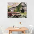 thumbnail image 2 of Shiartex Farmhouse Truck Wood Wall Art: Framed Nature Rustic Country Painting Rusty Old Car with Flower Prints Retro Farm Landscape Picture Wooden Graphic Rural Artwork for Bedroom 20x16in, 2 of 6