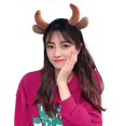 thumbnail image 2 of Plush Cow Ears and Horns Headband Funny Animal Cosplay Party Costume Hair Hoop, 2 of 5