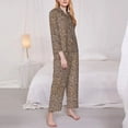 thumbnail image 3 of Fotbe Leopard Print-2 Conjunto de Pijama de Manga Larga para Mujer con Estampado, Ropa de Dormir de 2 Piezas, Conjunto de Casa Suave y Cómodo con Bolsillos-X-Large, 3 of 7