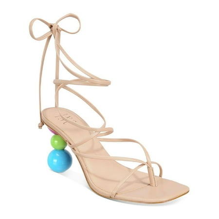 

INC Womens Lillias Faux Leather Ankle Tie Thong Sandals