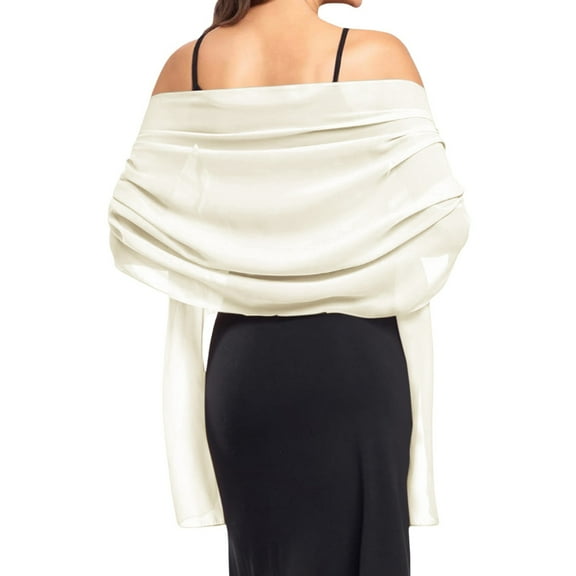 MVRLSH Evening Gown Chiffon Wedding Formal Bride Bridesmaid Soft Shawl Scarf 1 Pc Fall Fashion Must Haves Gold One Size