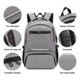 thumbnail image 3 of Mochila De Almuerzo Antirrobo Impermeable A Portátil 15,6i Color gris Diseño de la tela Oxford 900D, 3 of 8