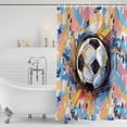 thumbnail image 4 of Sports Football, Minimalist Painted Art Waterproof Fabric Shower Curtain, Waterproof Fabric Shower Curtain for Bathroom Curtains Bathtubs Hotel Washable Shower Curtains with 12 Hooks Standard 60x72, 4 of 8