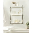thumbnail image 4 of Kate and Laurel Arietta Modern Glam 3-Tier Wood and Metal Shelf, 18 x 7 x 28, White and Silver, 4 of 7