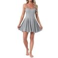 thumbnail image 2 of INSPIRE CHIC Women's Ruffle Hem Babydoll Nightgown Soft Rayon Blend Spaghetti Strap Sleep Dress with Adjustable Straps S Gray, 2 of 6