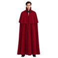 thumbnail image 4 of Halloween Hooded Robe Cloak, Men's Medieval Style Suede Cape Costume, Renaissance Inspired Dress Up Wrap for Masquerade Parties, Stage Shows and Themed Events, 4 of 5