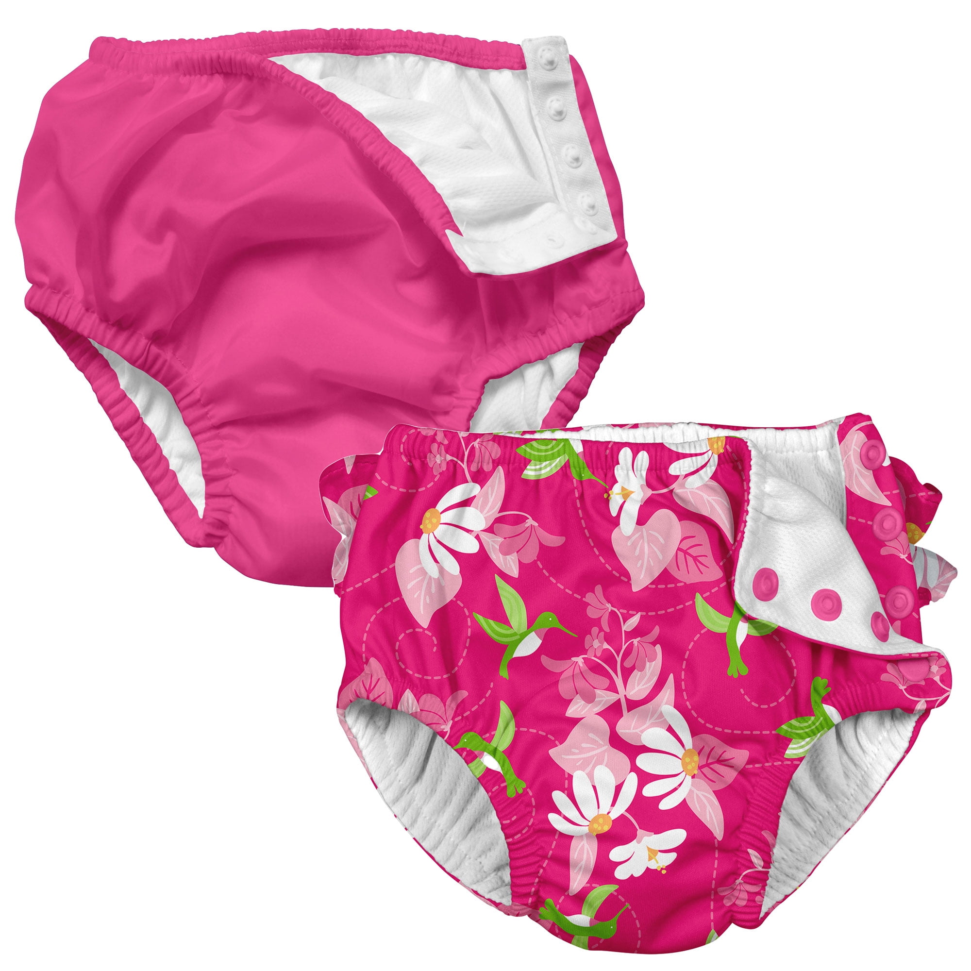 i play Baby and Toddler Snap Reusable Swim Diaper - Hot Pink and Floral ...