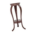 thumbnail image 2 of 2 Tier Metal Potted Flower Stand Rack Height 80cm Round Top Corner Display Stand Brown, 2 of 6