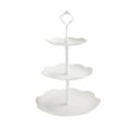 thumbnail image 2 of 3-Tier Cupcake Stand | White Plastic Dessert Tower Display Tray | For Parties, Weddings & Events | 10.2 x 10.2 x 15.8 inch Multi-Layer Serving Platter, 2 of 6