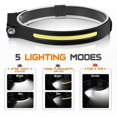thumbnail image 3 of 2pcs USB Rechargeable LED Headlamp, Powerful LED Head Torch, Waterproof Camping COB Headlamp with Sensitive Sensor Mode for Hiking Cycling Walking Dog Fishing, 3 of 5